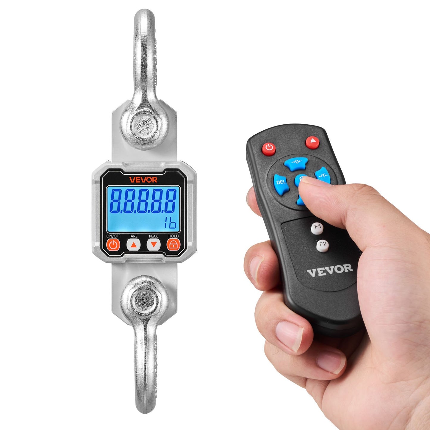 Digital Crane Scale, 6600 lbs/3000 kg Max Capacity, Heavy Duty Industrial Hanging Scale with Cast Aluminum Case & LCD Display, 500 g Division & 3 Unit Switch, Remote Control for Garage Factory