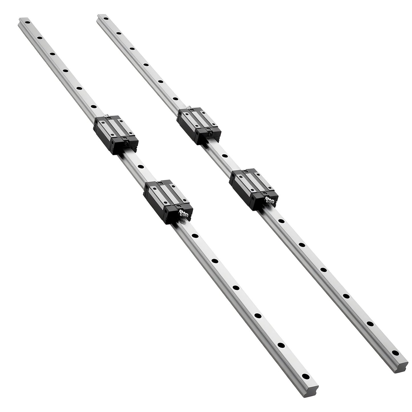 Linear Rail Guide Kit, HGR20, 2Pcs 1000 mm (39.4 inch) Linear Motion Rails and 4Pcs Bearing Slide Blocks, Anti Rust and High Precision Kit, for DIY, CNC Routers, Lathes, Mills, 3D Printers
