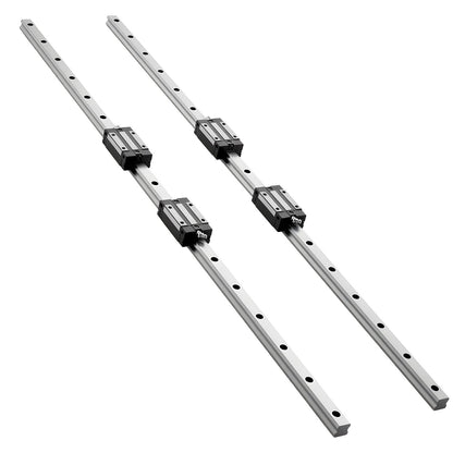 Linear Rail Guide Kit, HGR20, 2Pcs 1000 mm (39.4 inch) Linear Motion Rails and 4Pcs Bearing Slide Blocks, Anti Rust and High Precision Kit, for DIY, CNC Routers, Lathes, Mills, 3D Printers