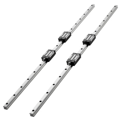 Linear Rail Guide Kit, HGR20, 2Pcs 1000 mm (39.4 inch) Linear Motion Rails and 4Pcs Bearing Slide Blocks, Anti Rust and High Precision Kit, for DIY, CNC Routers, Lathes, Mills, 3D Printers