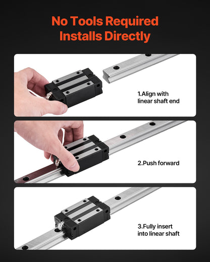 Linear Rail Guide Kit, HGR20, 2Pcs 2000 mm (78.74 inch) Linear Motion Rails and 4Pcs Bearing Slide Blocks, Anti Rust and High Precision Kit, for DIY, CNC Routers, Lathes, Mills, 3D Printers