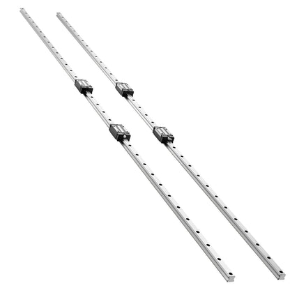 Linear Rail Guide Kit, HGR20, 2Pcs 2000 mm (78.74 inch) Linear Motion Rails and 4Pcs Bearing Slide Blocks, Anti Rust and High Precision Kit, for DIY, CNC Routers, Lathes, Mills, 3D Printers
