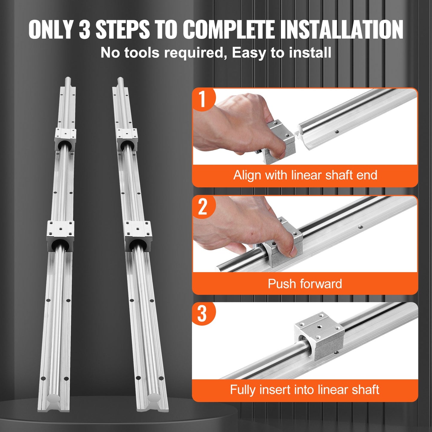 VEVOR Linear Guide Rail Set, SBR16 1000mm, 2 PCS 39.4 in/1000 mm SBR16 Guide Rails