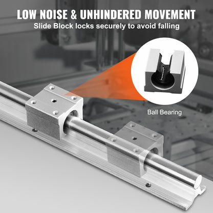 VEVOR Linear Guide Rail Set, SBR20 1800mm, 2 PCS 70.9 in/1800 mm SBR20 Guide Rails
