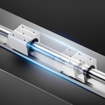 Linear Rail Kit, SBR20, 2Pcs 2000 mm (78.74 inch) Linear Motion Guide Rails and 4Pcs Bearing Slide Blocks, Fully Supported Shaft, for Cutting, Grinding, Milling, Drilling Machines, and More