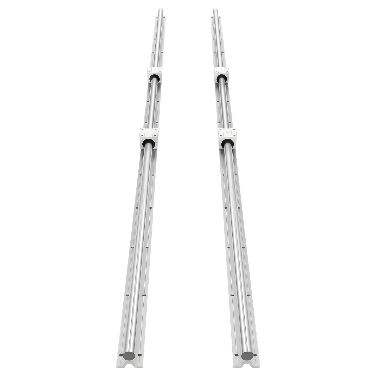Linear Rail Kit, SBR20, 2Pcs 2000 mm (78.74 inch) Linear Motion Guide Rails and 4Pcs Bearing Slide Blocks, Fully Supported Shaft, for Cutting, Grinding, Milling, Drilling Machines, and More