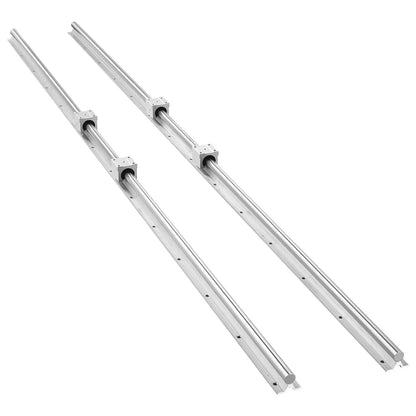 Linear Rail Kit, SBR20, 2Pcs 2000 mm (78.74 inch) Linear Motion Guide Rails and 4Pcs Bearing Slide Blocks, Fully Supported Shaft, for Cutting, Grinding, Milling, Drilling Machines, and More
