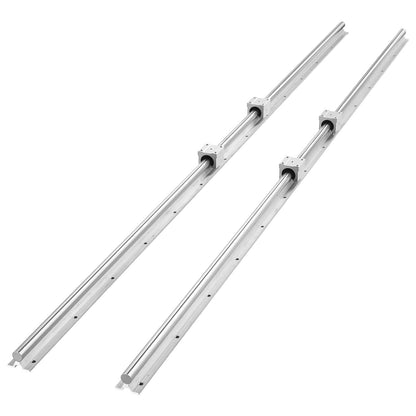 Linear Rail Kit, SBR20, 2Pcs 2000 mm (78.74 inch) Linear Motion Guide Rails and 4Pcs Bearing Slide Blocks, Fully Supported Shaft, for Cutting, Grinding, Milling, Drilling Machines, and More