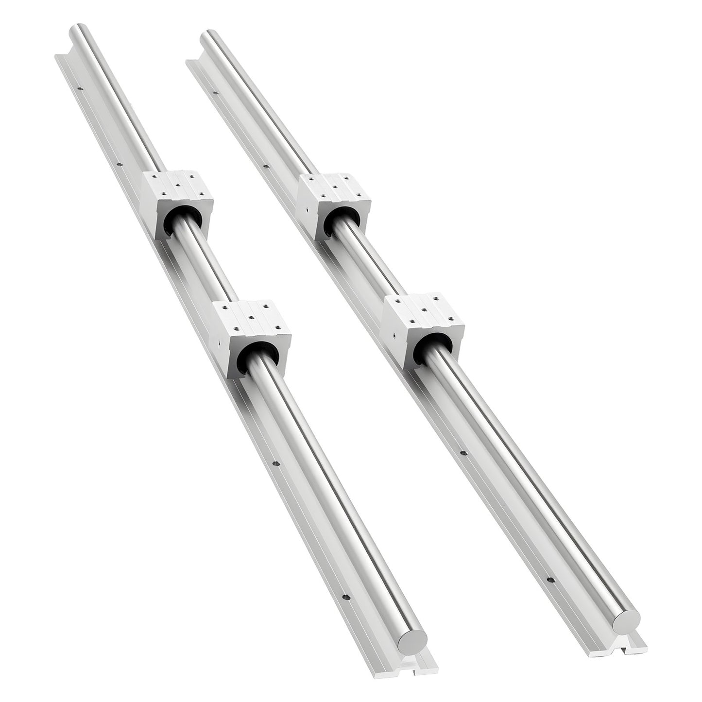 Linear Rail Kit, SBR25, 2Pcs 1200 mm (47.24 inch) Linear Motion Guide Rails and 4Pcs Bearing Slide Blocks, Fully Supported Shaft, for Cutting, Grinding, Milling, Drilling Machines, and More