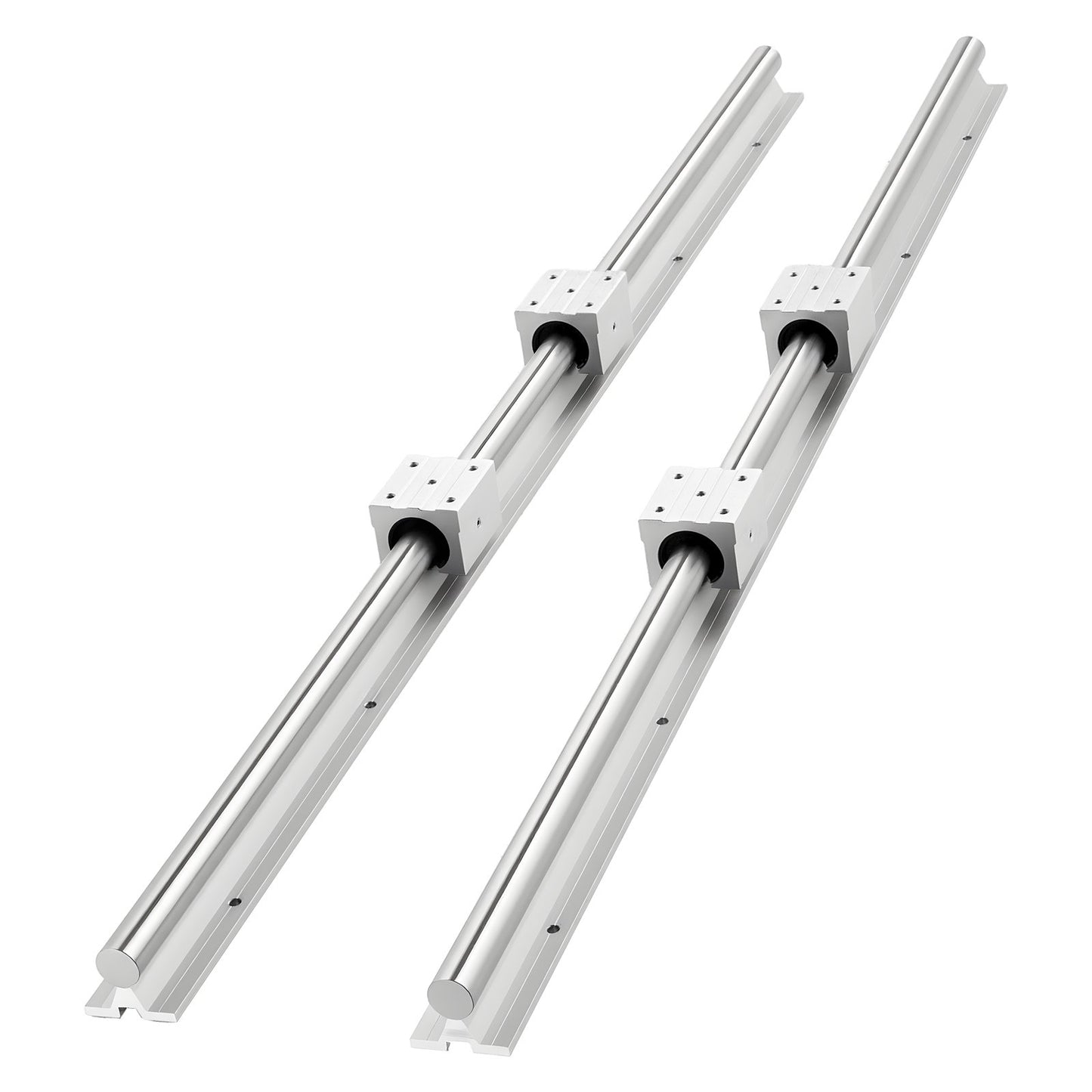 Linear Rail Kit, SBR25, 2Pcs 1200 mm (47.24 inch) Linear Motion Guide Rails and 4Pcs Bearing Slide Blocks, Fully Supported Shaft, for Cutting, Grinding, Milling, Drilling Machines, and More