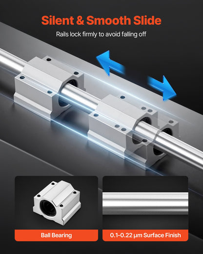 Linear Rail Kit, SFC25, 2Pcs 1000 mm (39.4 inch) Linear Motion Guide Rails and 4Pcs Bearing Slide Blocks, for DIY Engraving Machine Lathe Milling Machine Slides, DIY Training Rocker Plate