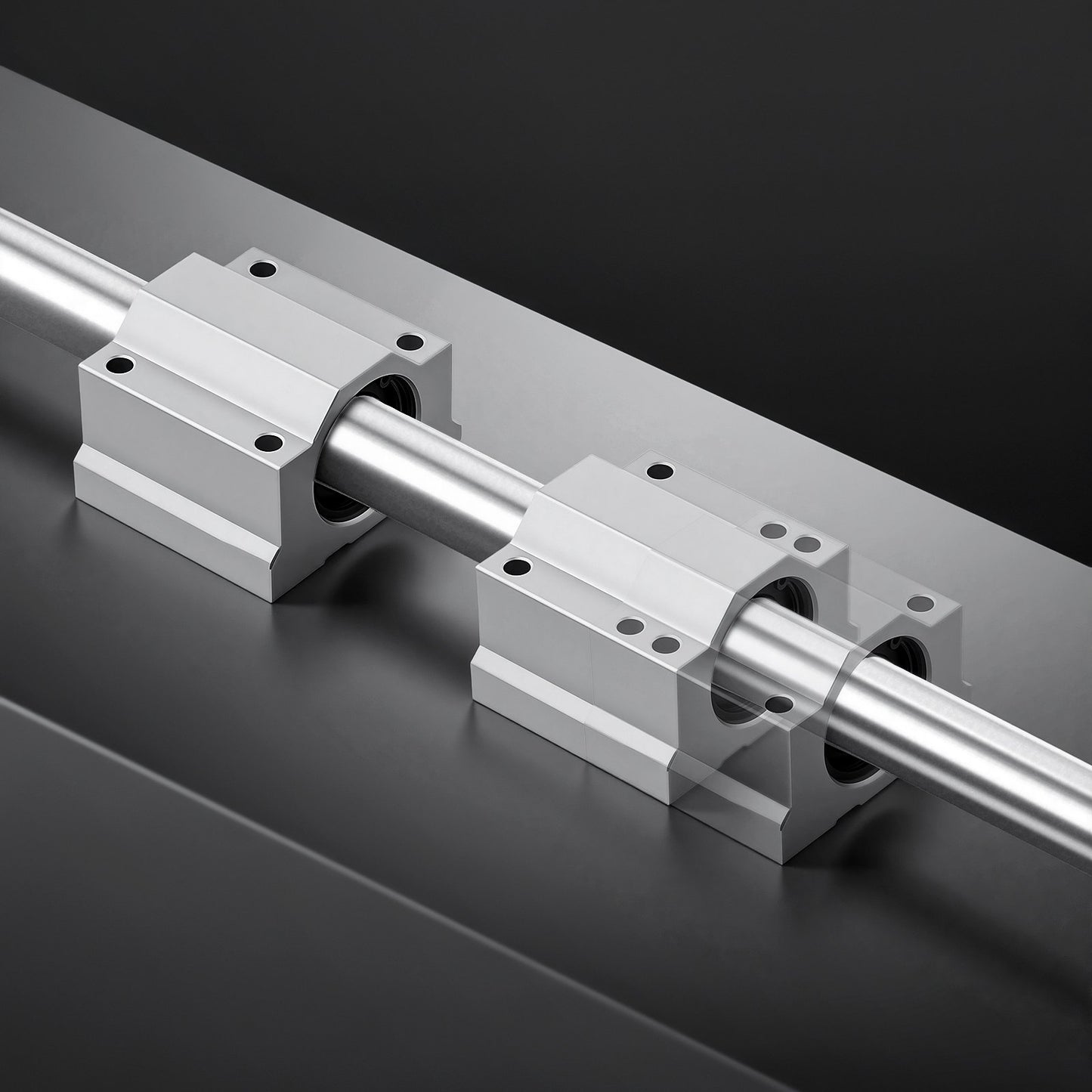 Linear Rail Kit, SFC25, 2Pcs 1000 mm (39.4 inch) Linear Motion Guide Rails and 4Pcs Bearing Slide Blocks, for DIY Engraving Machine Lathe Milling Machine Slides, DIY Training Rocker Plate