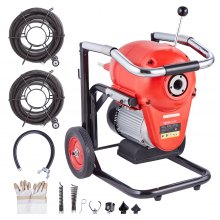 120m x 1.5m Heavy-Duty Drain Cleaner Machine, 1100W with Manual Feed
