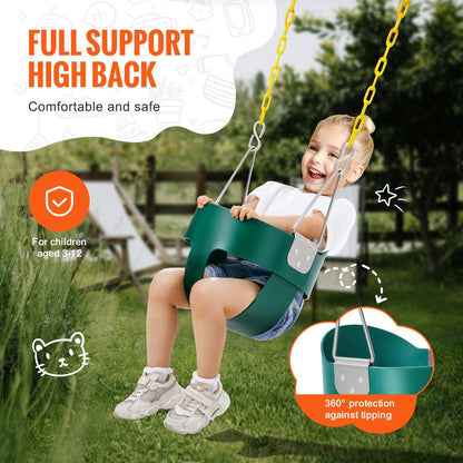 Toddler Swing Seat with High Back Support, 68 kg Capacity, Indoor/Outdoor Use
