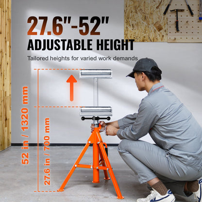 Heavy Duty Roller Stand, 1136 kg Capacity, Height Adjustable 0.7-1.3 m
