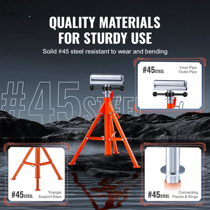 Heavy Duty Roller Stand, 1136 kg Capacity, Height Adjustable 0.7-1.3 m