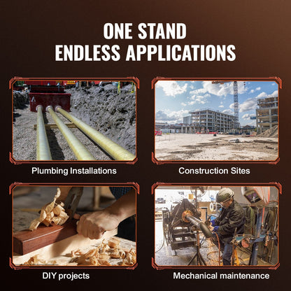 Heavy Duty Pipe Jack Stand, 1134 kg Capacity, Adjustable 0.69-1.32 m Height