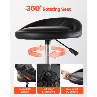 VEVOR Rolling Shop Stool Heavy-Duty Garage Work Seat 136 kg Load with Caster