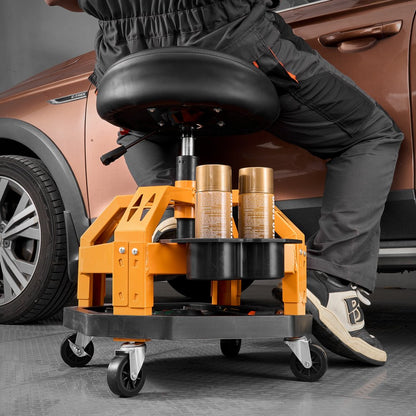 VEVOR Rolling Shop Stool Heavy-Duty Garage Work Seat 136 kg Load with Caster