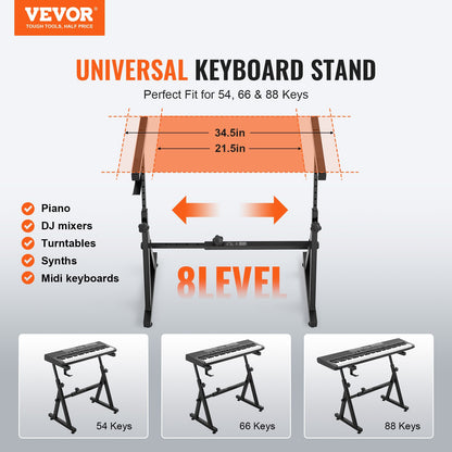 VEVOR Piano Keyboard Stand, Z Style, Heavy-Duty Digital Piano Music Stand, 250 lbs