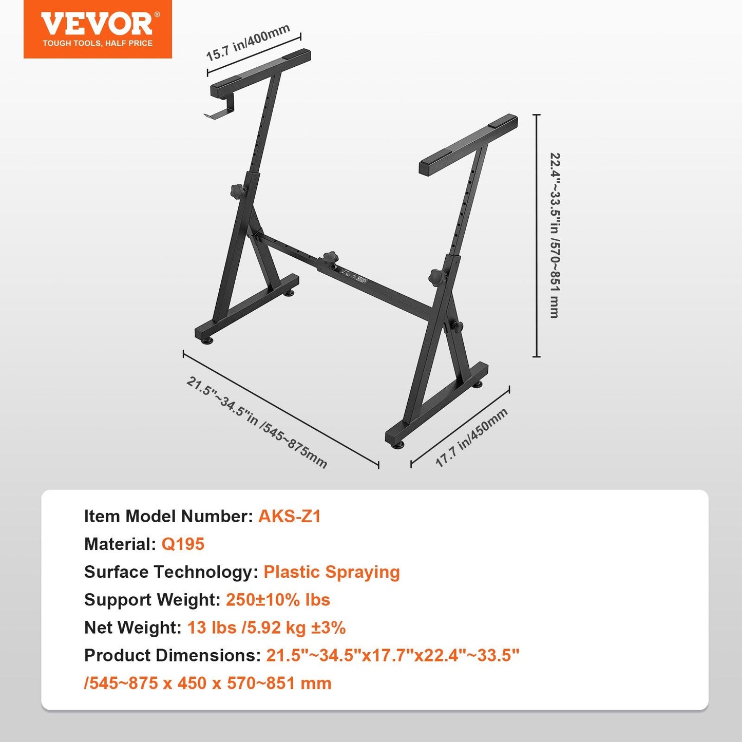 Heavy-Duty Z Style Digital Piano Stand, Adjustable for 54-88 Keyboards