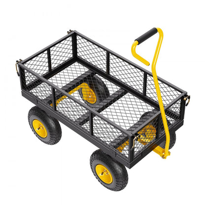 VEVOR Steel Garden Cart 500lb Capacity Heavy Duty Yard Wagon Cart 10in Tires