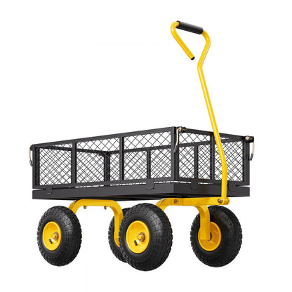VEVOR Steel Garden Cart 500lb Capacity Heavy Duty Yard Wagon Cart 10in Tires