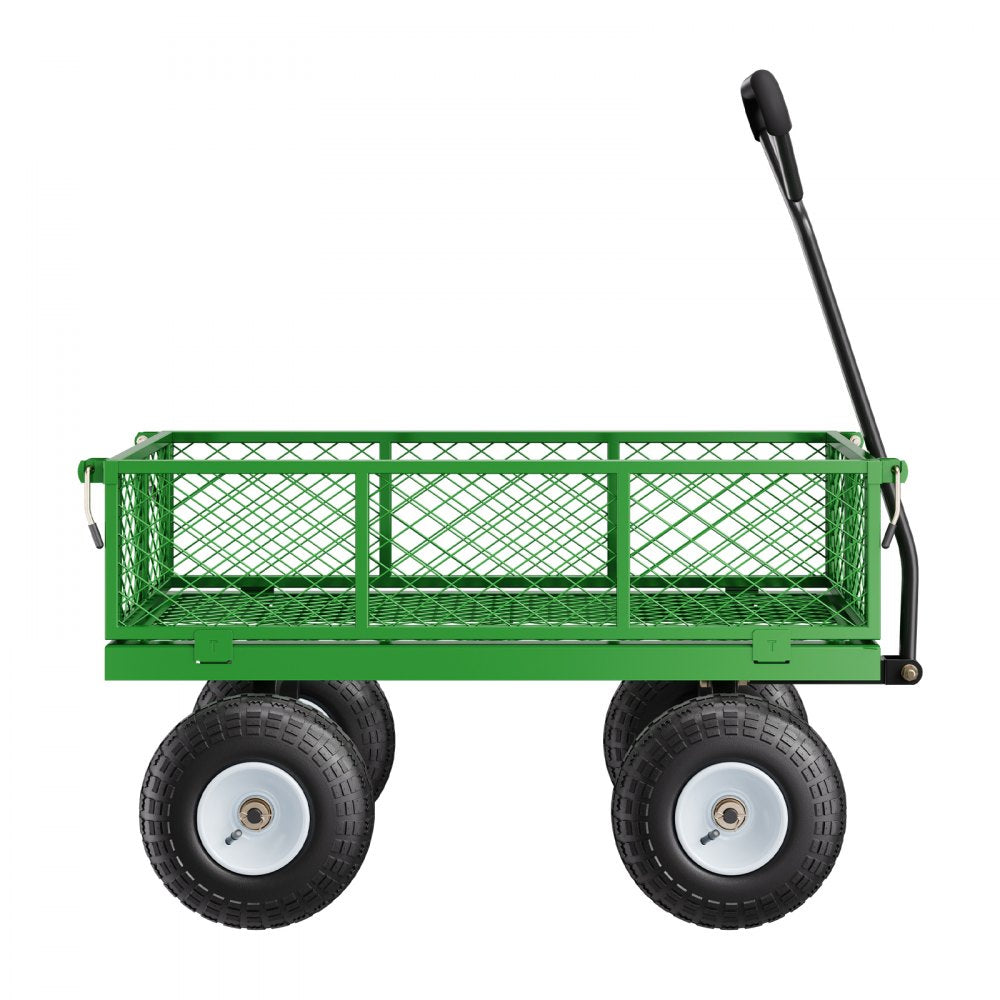 VEVOR Steel Garden Cart 680lb Capacity Heavy Duty Yard Wagon Cart 10in Tires