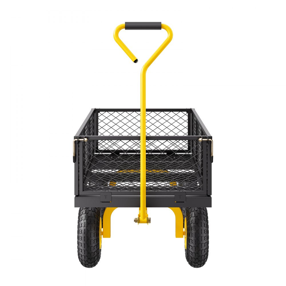 VEVOR Steel Garden Cart 900lb Capacity Heavy Duty Yard Wagon Cart 10in Tires