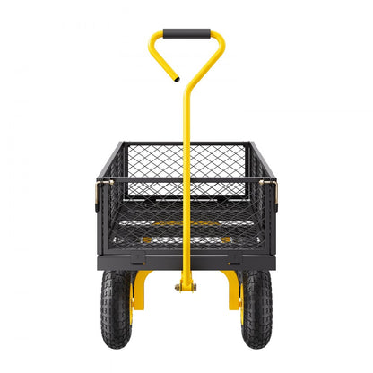 VEVOR Steel Garden Cart 900lb Capacity Heavy Duty Yard Wagon Cart 10in Tires