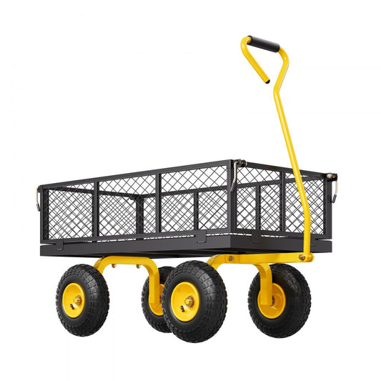 VEVOR Steel Garden Cart 900lb Capacity Heavy Duty Yard Wagon Cart 10in Tires