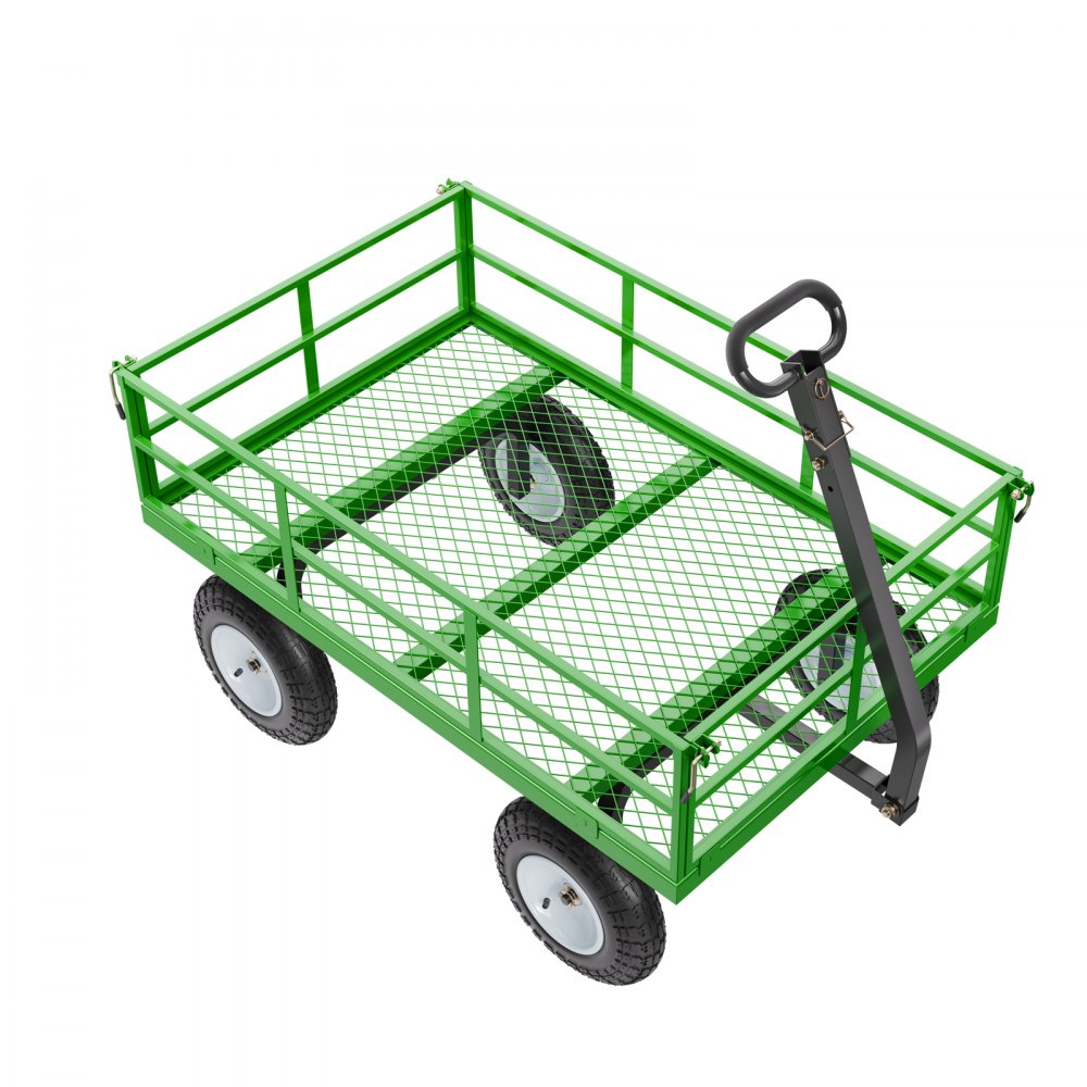 VEVOR Steel Garden Cart 1200lbs Capacity Heavy Duty Wagon Cart 13in Tires