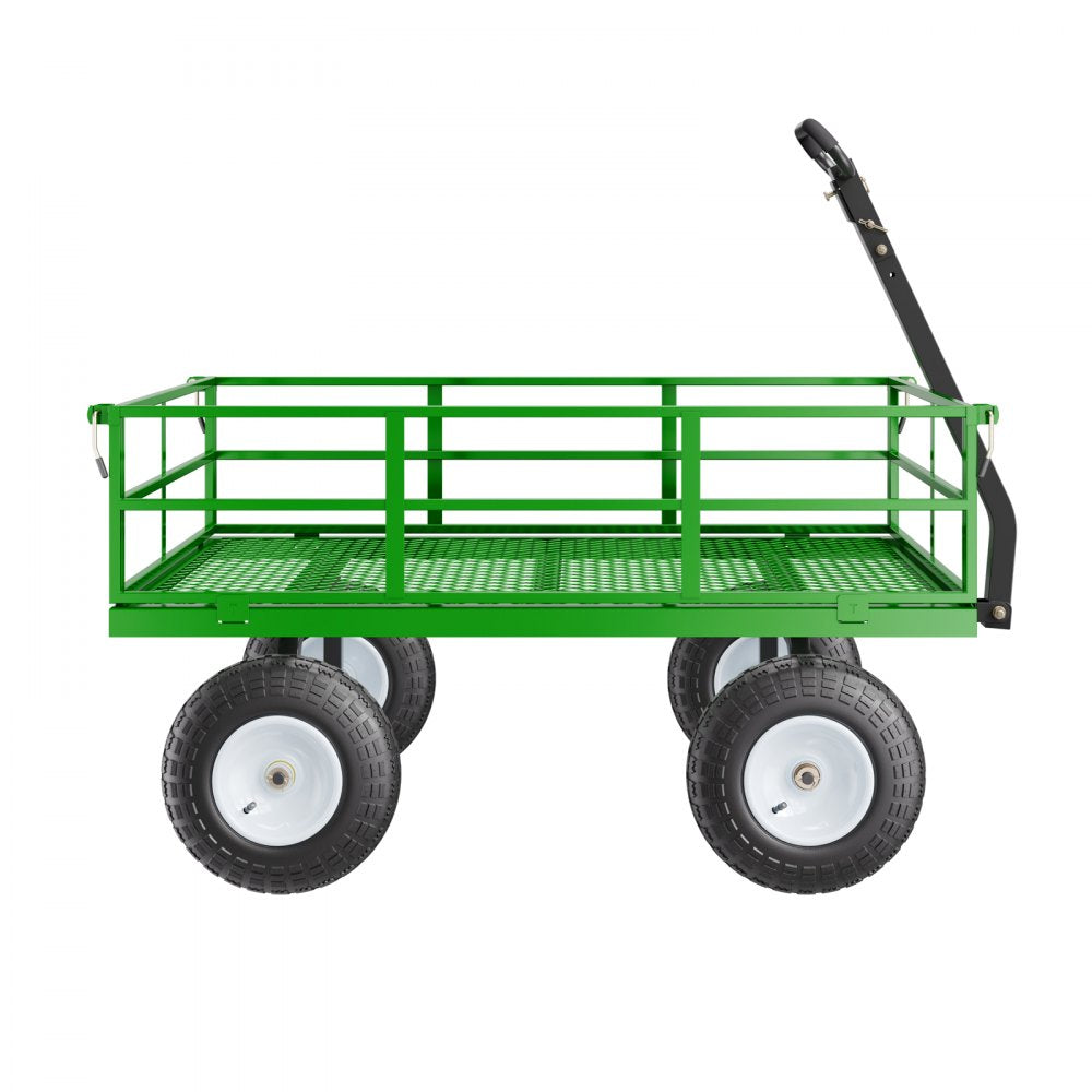 VEVOR Steel Garden Cart 1200lbs Capacity Heavy Duty Wagon Cart 13in Tires