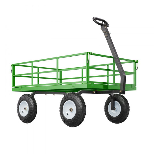 VEVOR Steel Garden Cart 1200lbs Capacity Heavy Duty Wagon Cart 13in Tires
