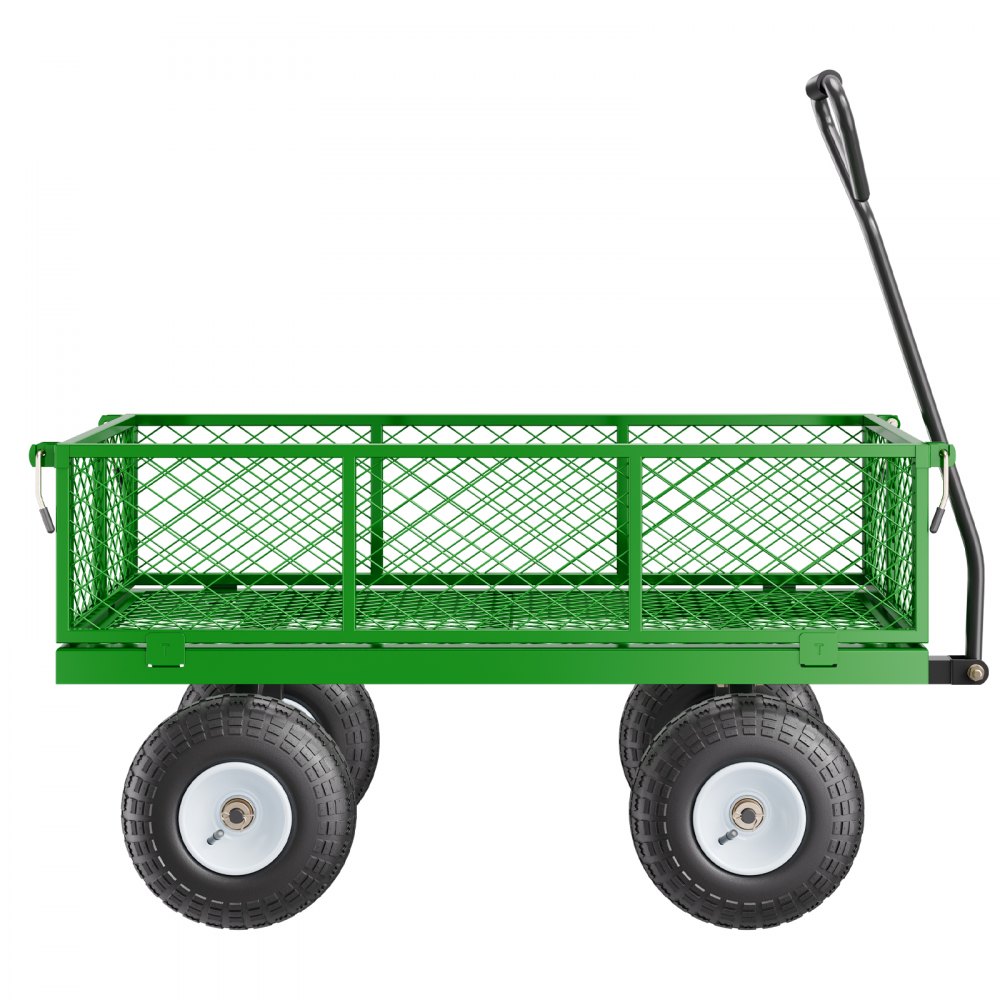 VEVOR Steel Garden Cart 900lbs Capacity Heavy Duty Wagon Cart 10in Tires