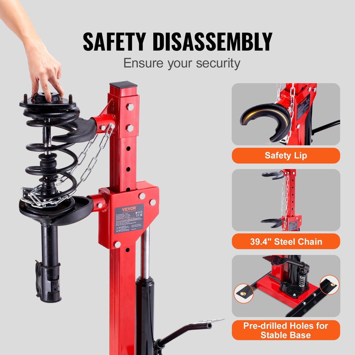 VEVOR Strut Spring Compressor, 4.5 Ton/9920 LBS Hydraulic Jack Capacity, 1 Ton Rated
