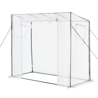 Walk-in Greenhouse, 195 x 77 x 168 cm Greenhouse for Outdoors with Windows, Durable PE Cover, Roll-Up Zipper Door, Walk in Green House Kit, Portable Plant Garden Hot House for Backyard, Outside