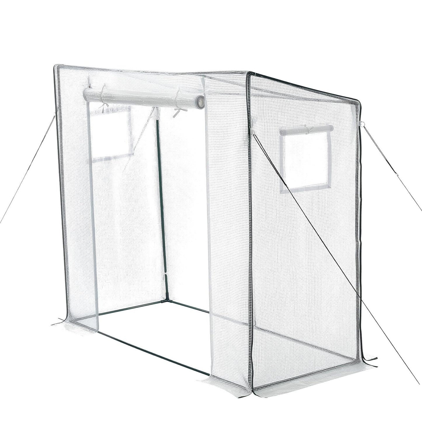 Walk-in Greenhouse, 195 x 77 x 168 cm Greenhouse for Outdoors with Windows, Durable PE Cover, Roll-Up Zipper Door, Walk in Green House Kit, Portable Plant Garden Hot House for Backyard, Outside