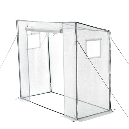 Walk-in Greenhouse, 195 x 77 x 168 cm Greenhouse for Outdoors with Windows, Durable PE Cover, Roll-Up Zipper Door, Walk in Green House Kit, Portable Plant Garden Hot House for Backyard, Outside