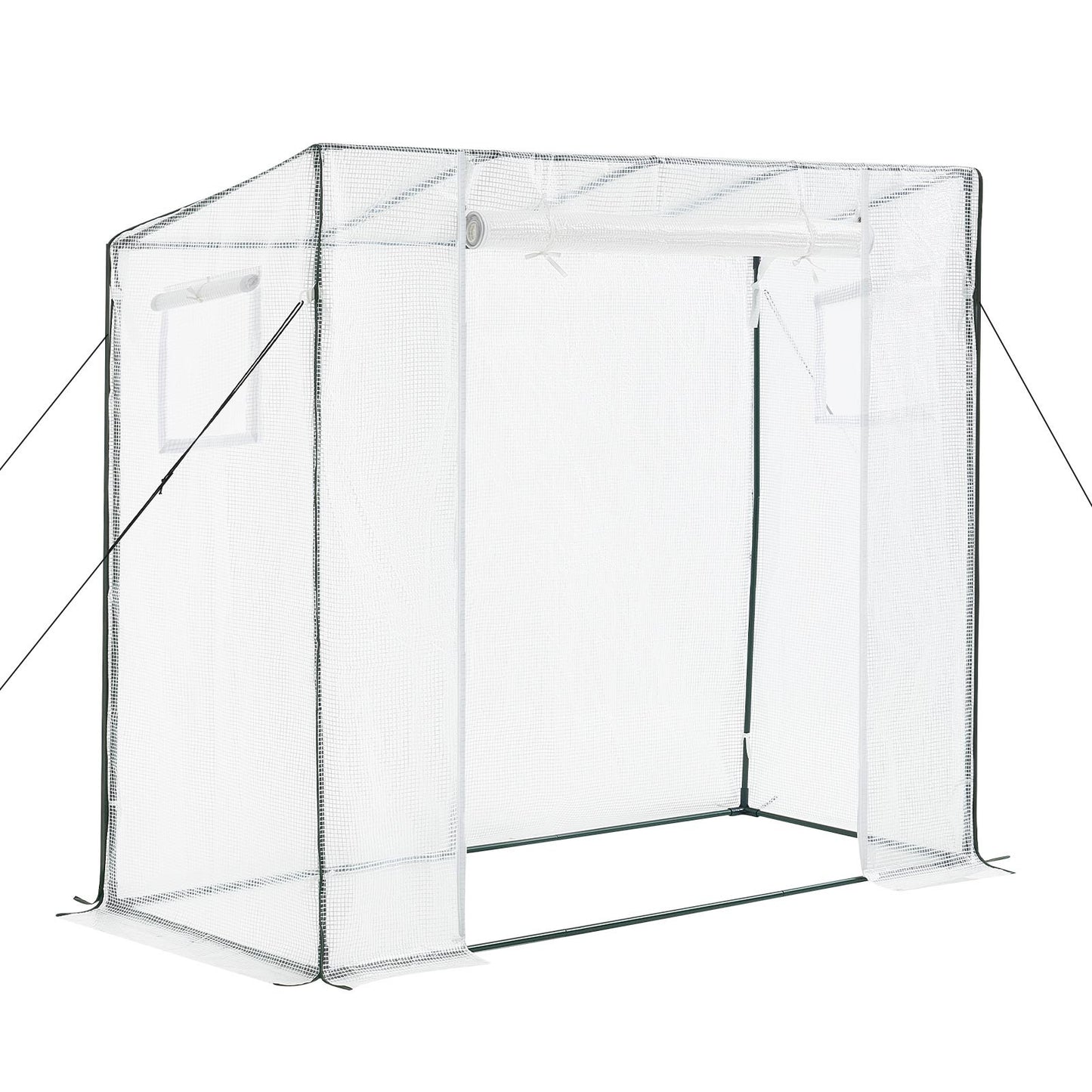 Walk-in Greenhouse, 195 x 77 x 168 cm Greenhouse for Outdoors with Windows, Durable PE Cover, Roll-Up Zipper Door, Walk in Green House Kit, Portable Plant Garden Hot House for Backyard, Outside
