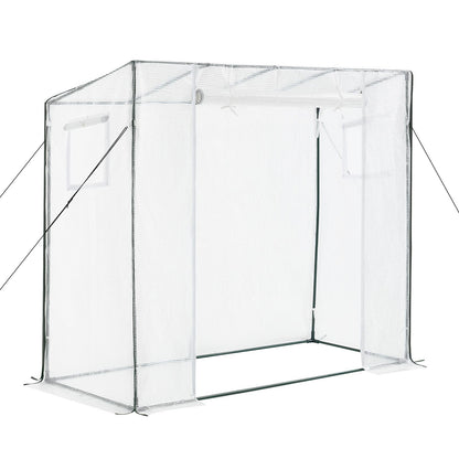 Walk-in Greenhouse, 195 x 77 x 168 cm Greenhouse for Outdoors with Windows, Durable PE Cover, Roll-Up Zipper Door, Walk in Green House Kit, Portable Plant Garden Hot House for Backyard, Outside
