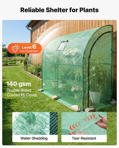 Walk-in Greenhouse, 198 x 100 x 200 cm Greenhouse for Outdoors with Window, PE Cover, 3-Tier Shelf, Roll-Up Zipper Doors, Walk in Green House Kit, Portable Plant Garden Hot House for Backyard