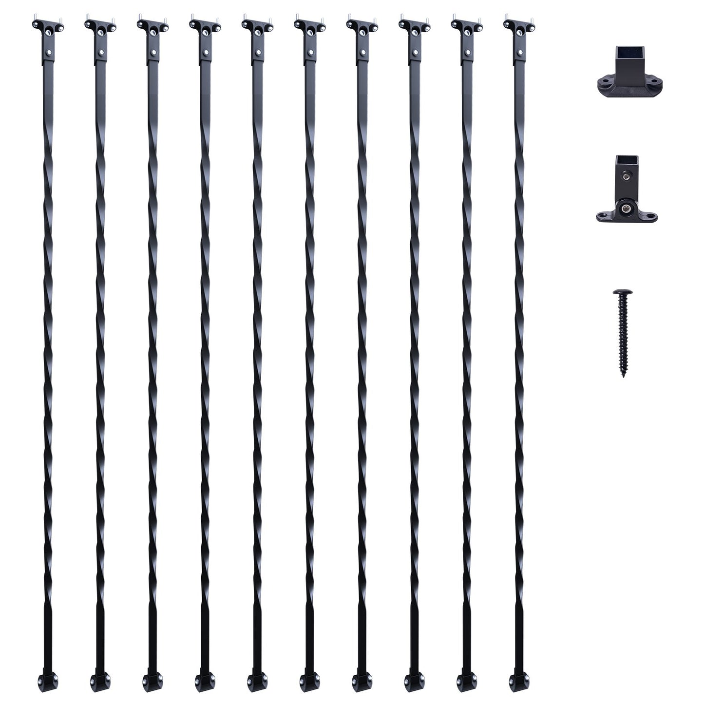 VEVOR Staircase Metal Balusters, 44'' x 1/2" Galvanized Steel Decorative Banister