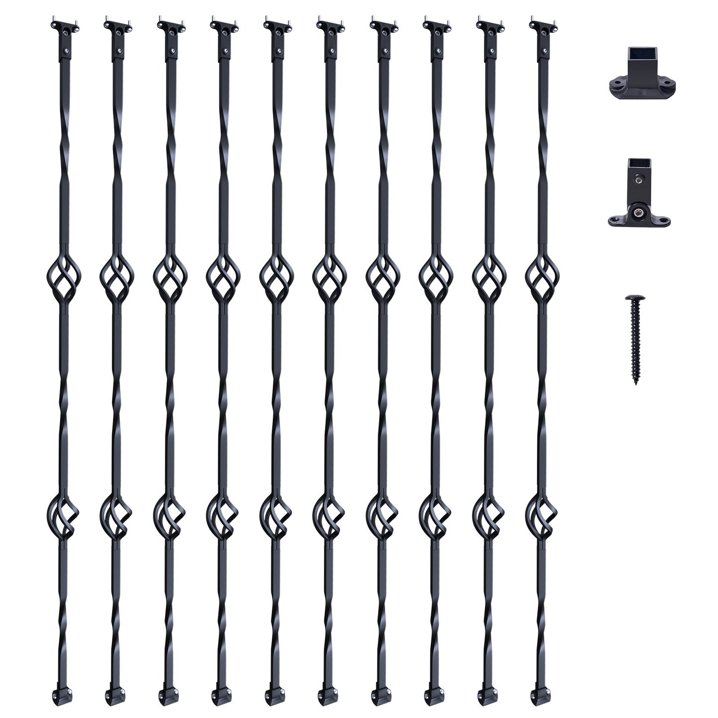 VEVOR Staircase Metal Balusters, 44'' x 1/2" Galvanized Steel Decorative Banister