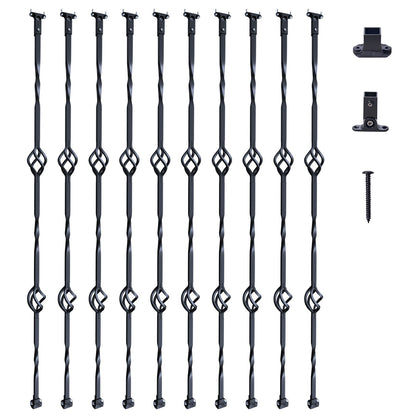 VEVOR Staircase Metal Balusters, 44'' x 1/2" Galvanized Steel Decorative Banister
