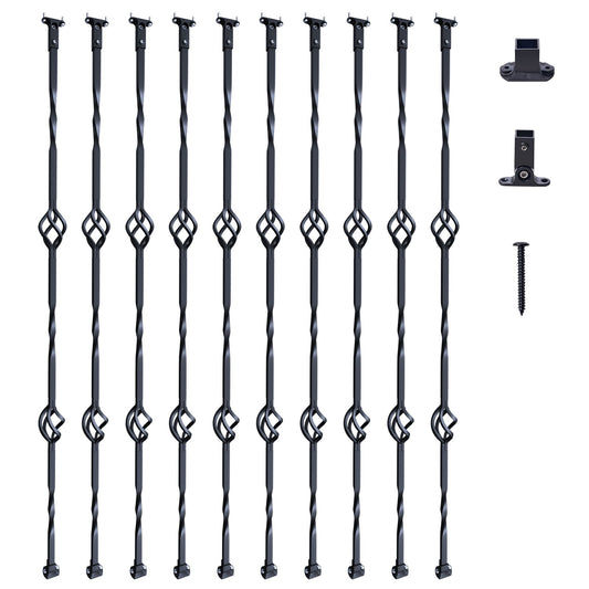 VEVOR Staircase Metal Balusters, 44'' x 1/2" Galvanized Steel Decorative Banister