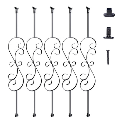 VEVOR Staircase Metal Balusters, 44'' x 1/2" Galvanized Steel Decorative Banister