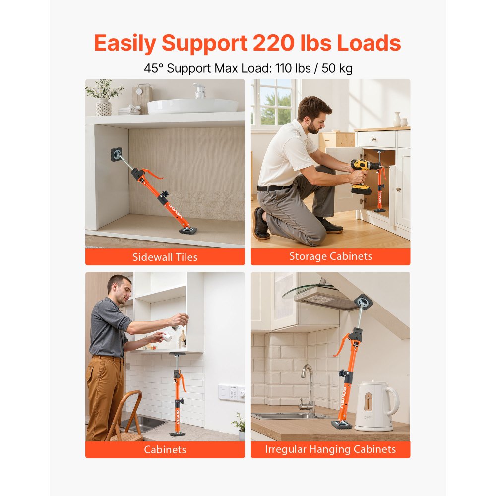 2Pcs Cabinet Jack Support Pole 40-60 cm Telescopic Quick Support Rod