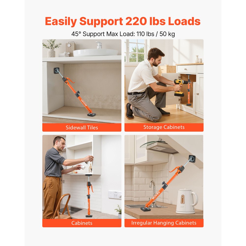 2Pcs Cabinet Jack Support Pole 48-75 cm Telescopic Quick Support Rod