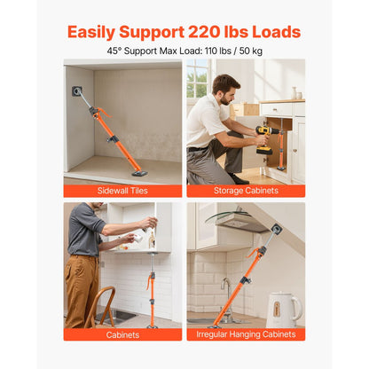 2Pcs Cabinet Jack Support Pole 64.5-115 cm Telescopic Quick Support Rod